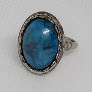 Vintage Faux Turquoise Ring Size 5 Adjustable